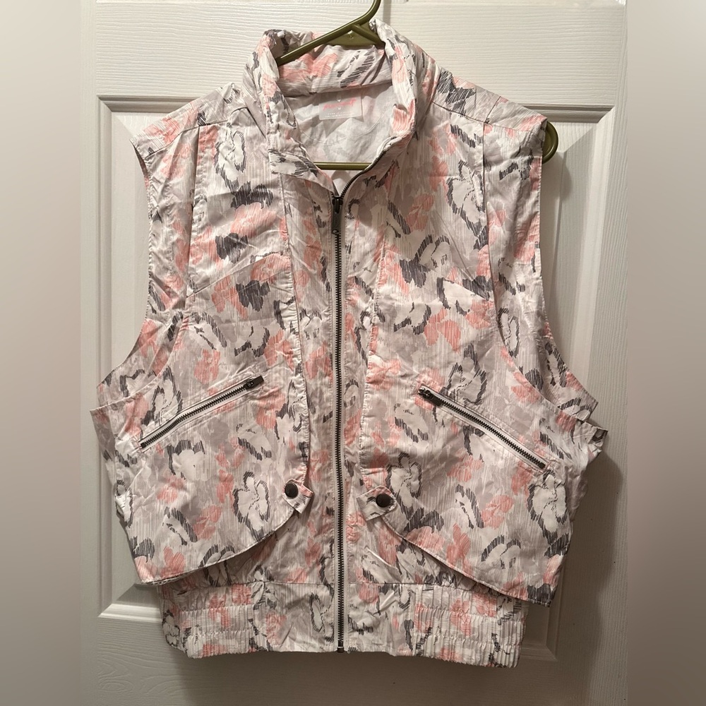 Free People FP Movement Off The Grid Printed Vest Ivory Floral  $118 Medium